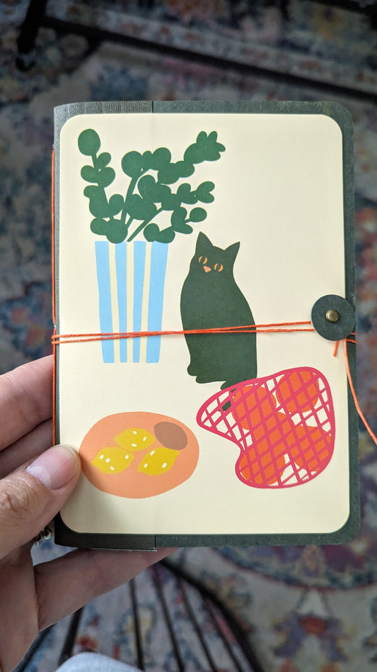 Handmade Upcycled Notebook with Button Closure
