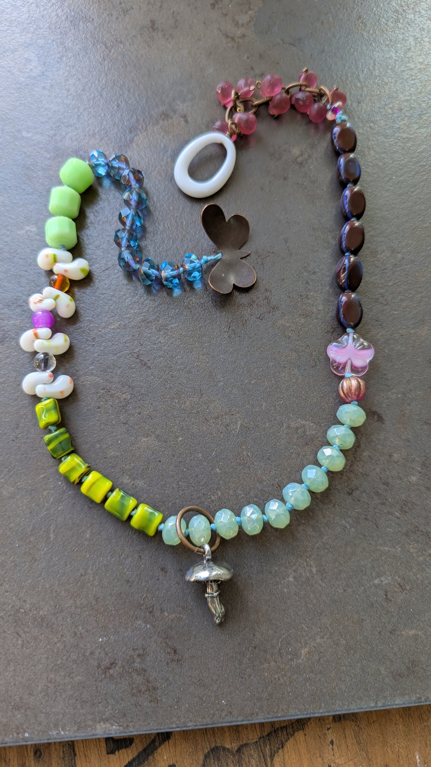 Knotted Necklace with Mushroom