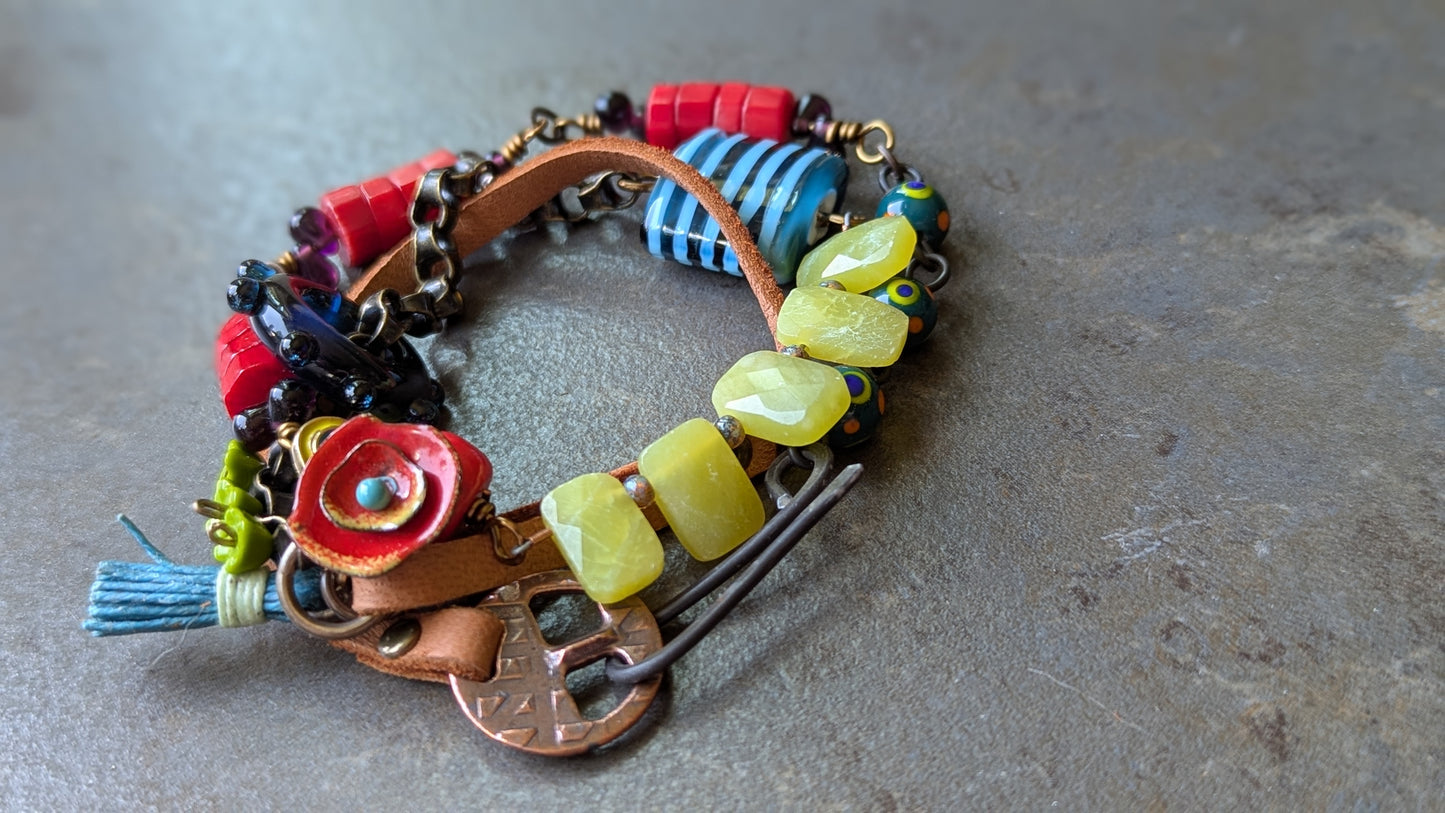 Mixed Media Wrap Bracelet/Necklace