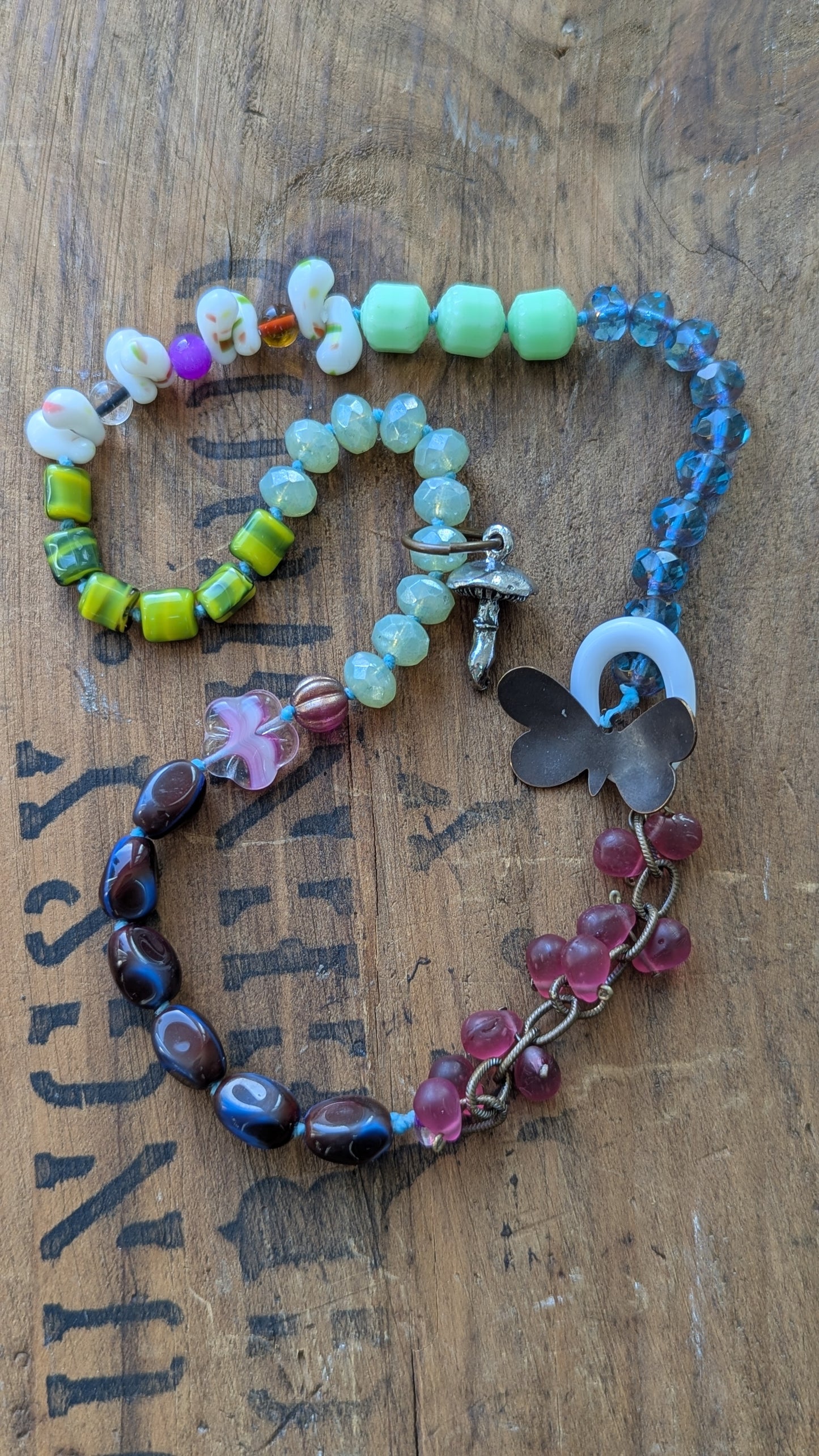 Knotted Necklace with Mushroom
