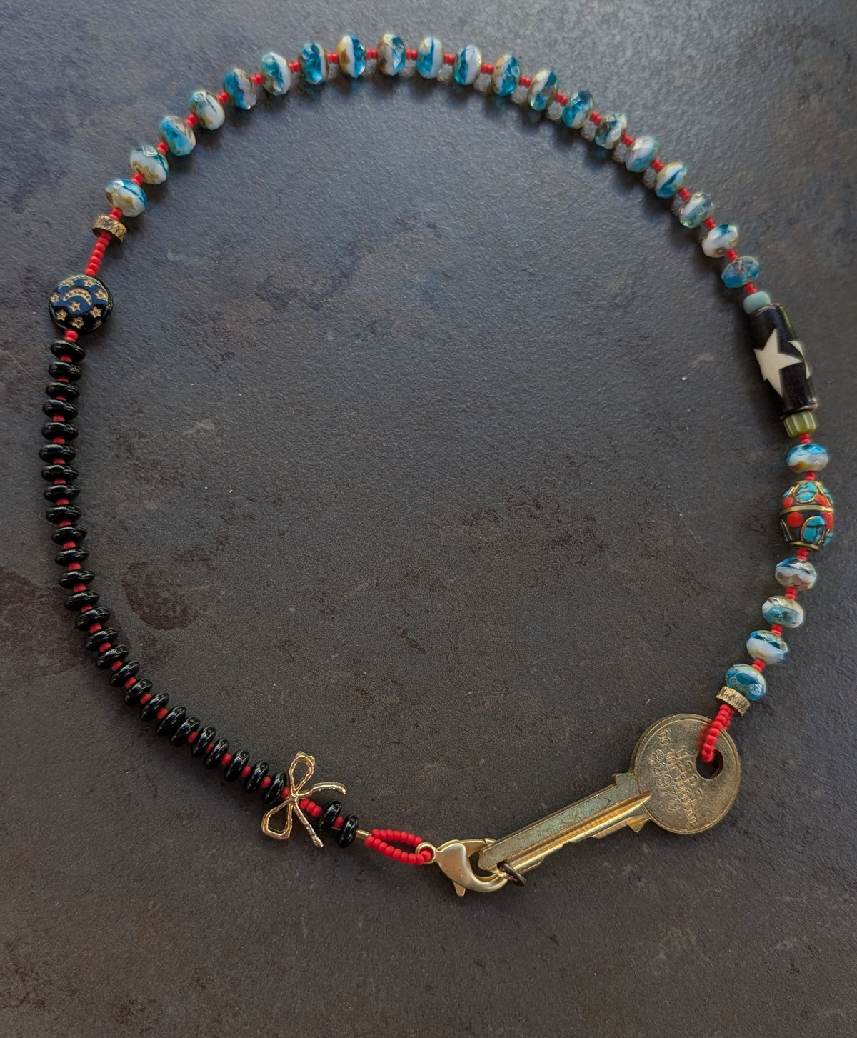 Beaded Key Necklace