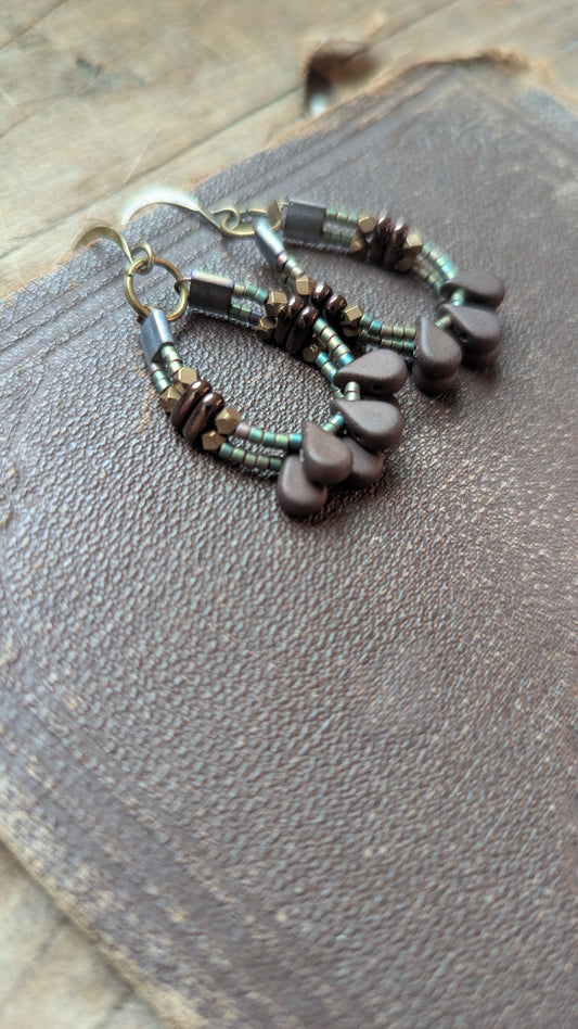 Seed Beaded Drop Earrings