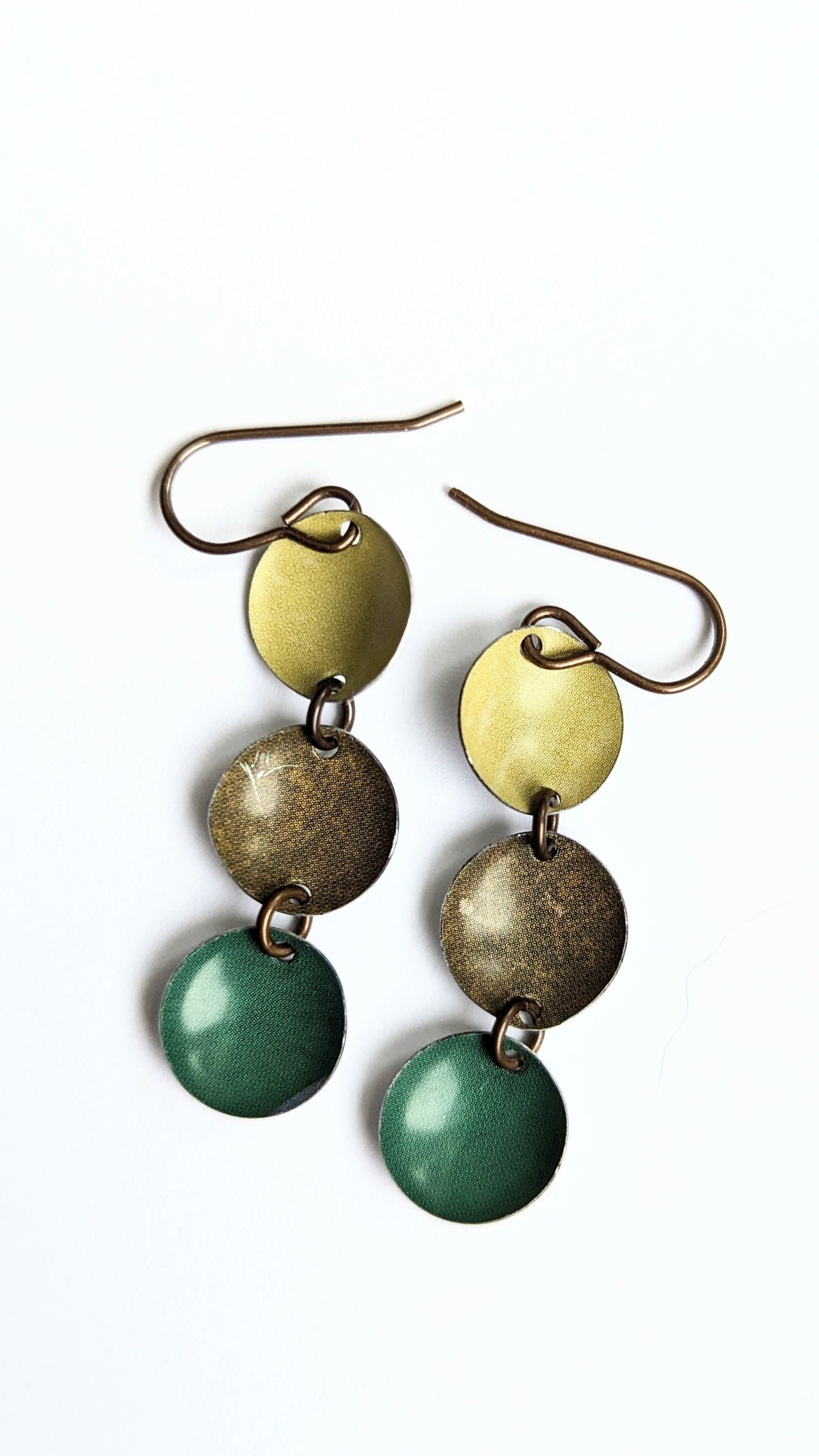 Harbinger Collection Triple Tin Disc Dangles Earrings