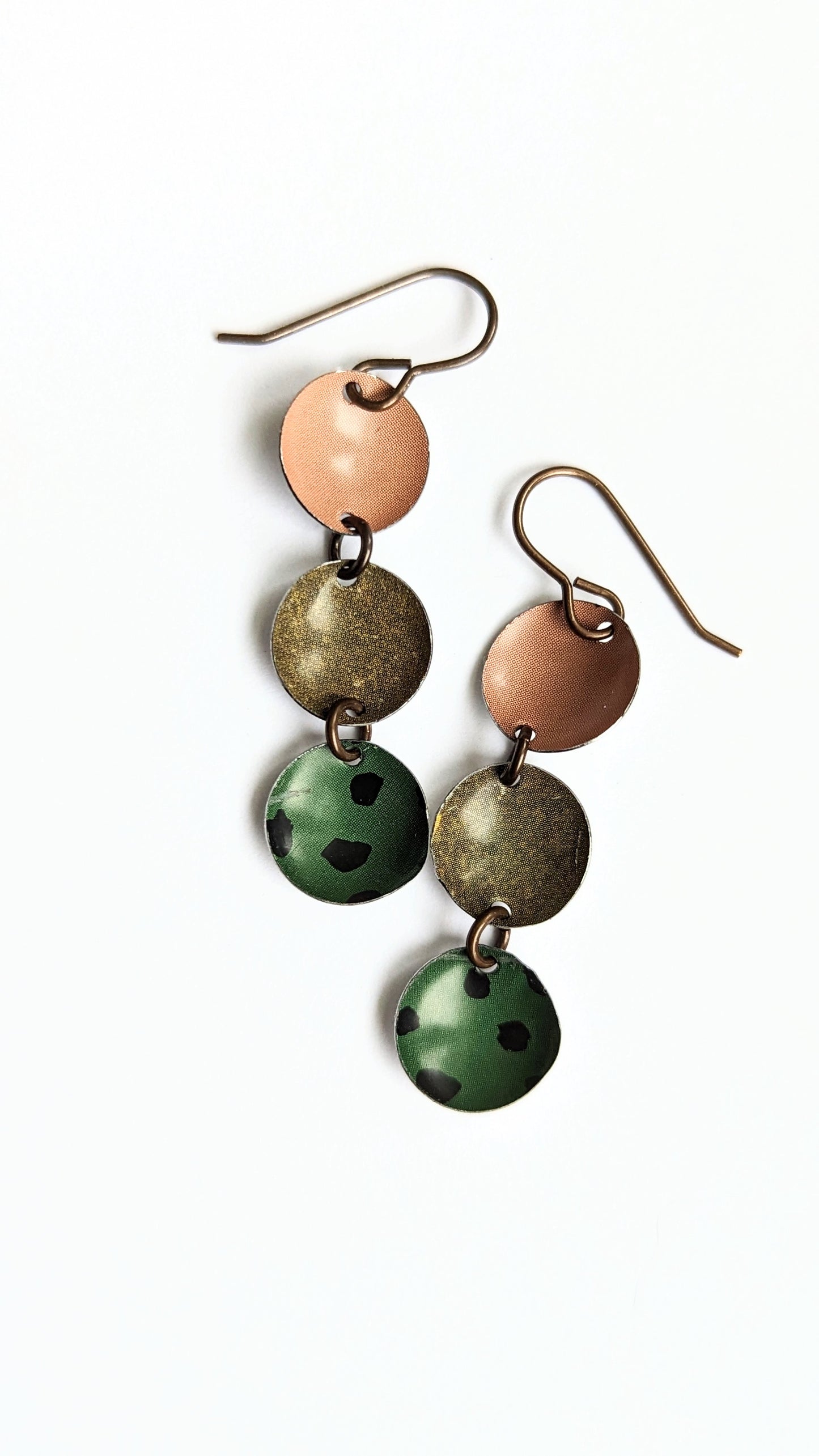Harbinger Collection Triple Tin Disc Dangles Earrings