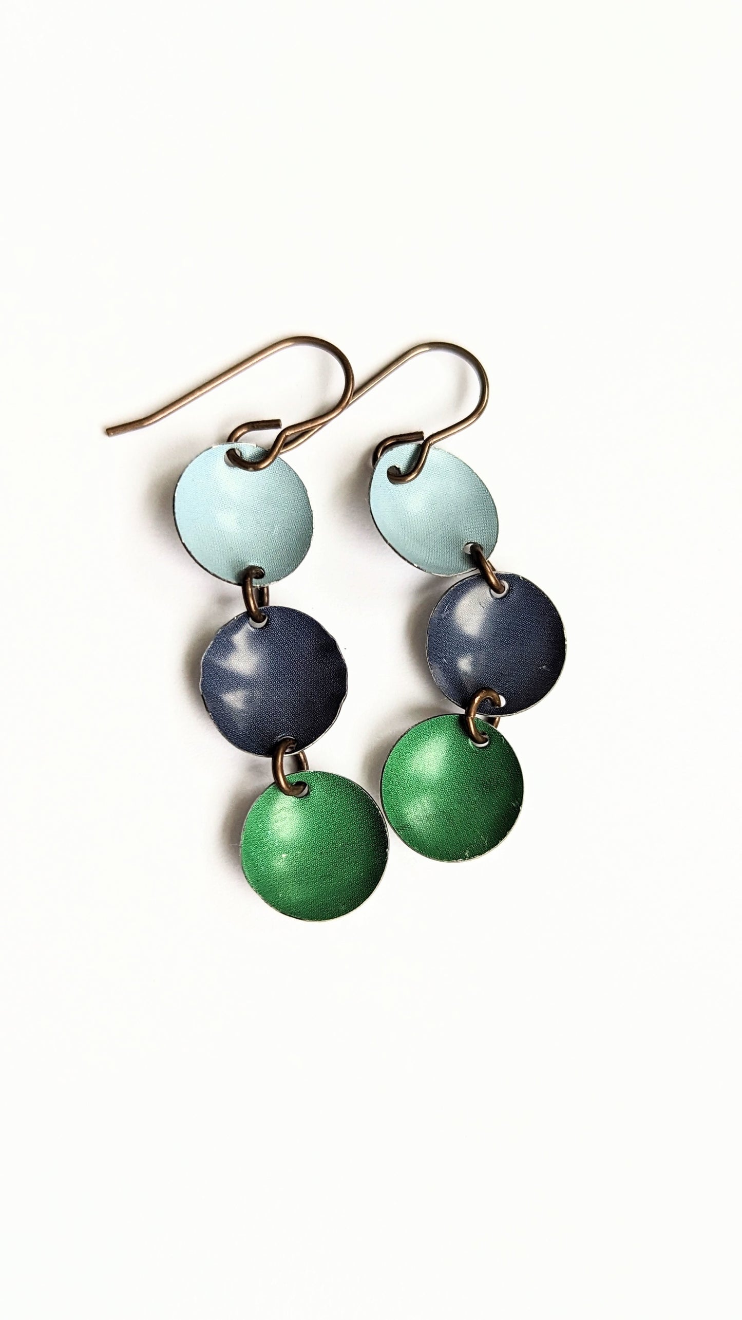 Harbinger Collection Triple Tin Disc Dangles Earrings