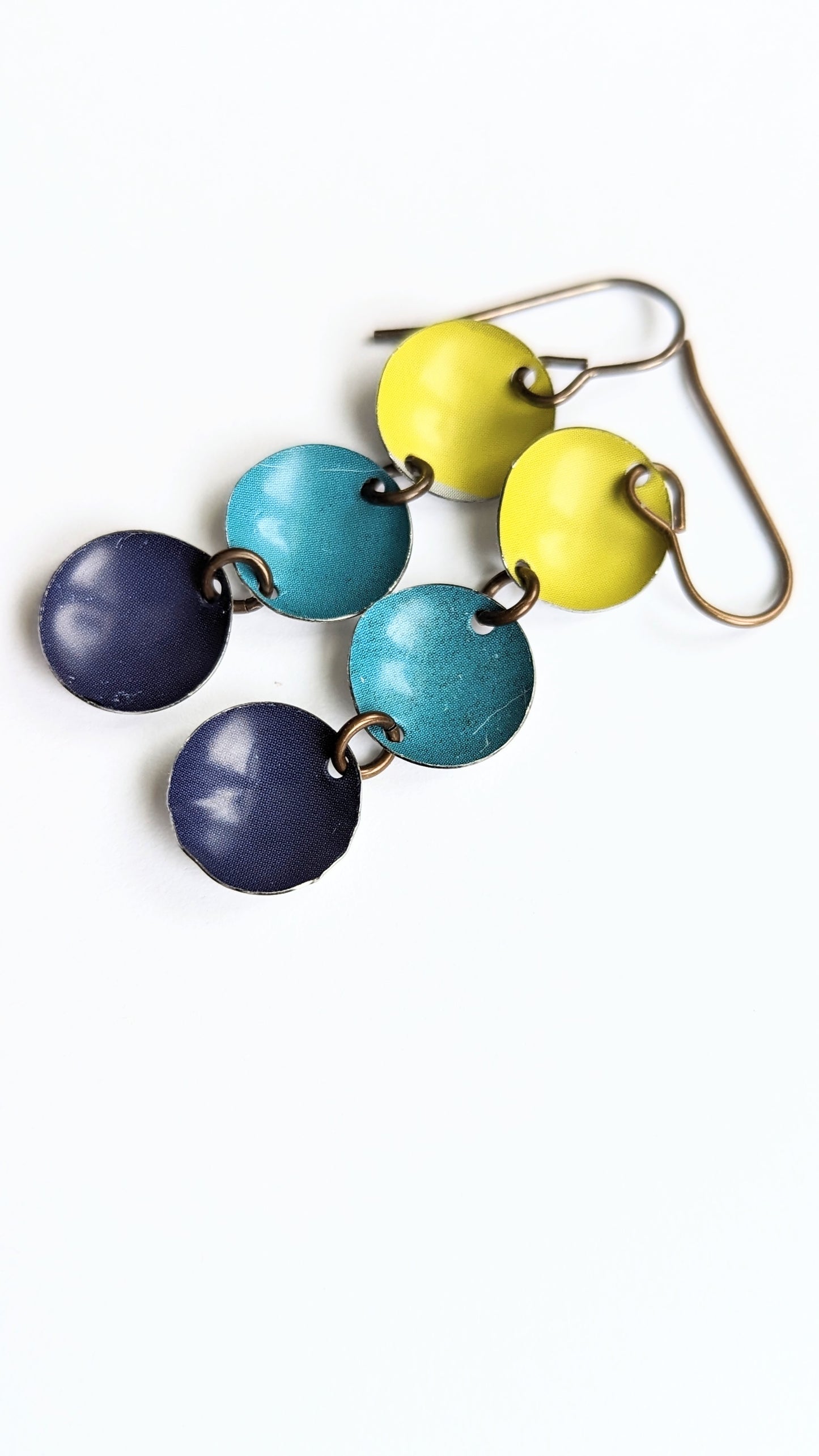 Harbinger Collection Triple Tin Disc Dangles Earrings