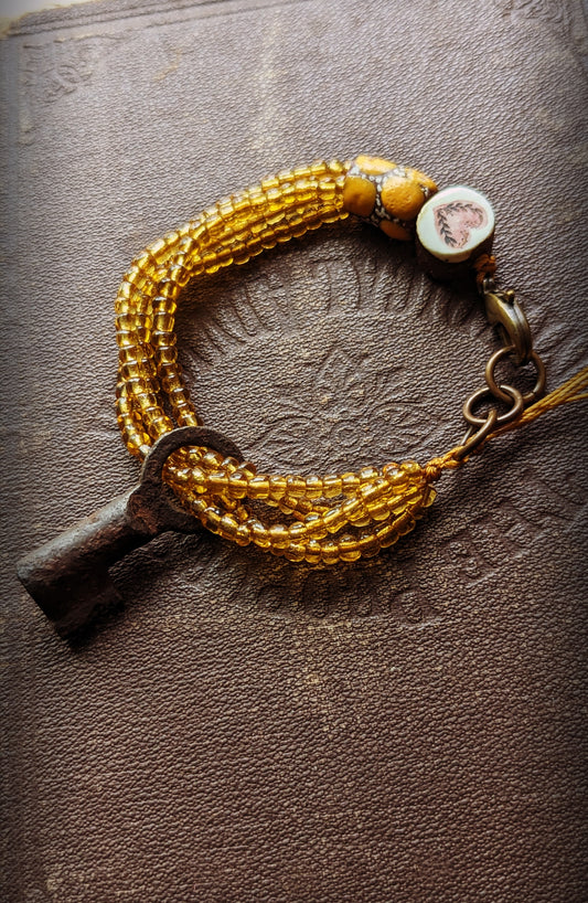 Multi Strand Bracelet with Key