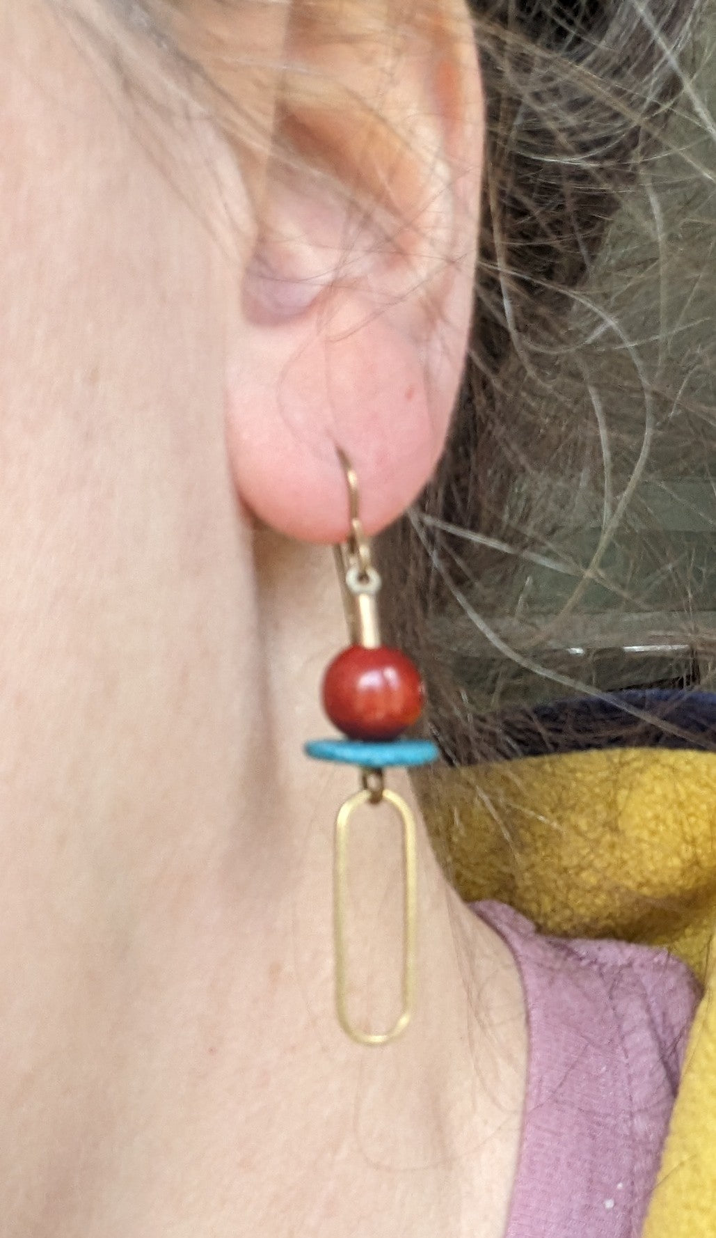 Beads and Brass Earrings