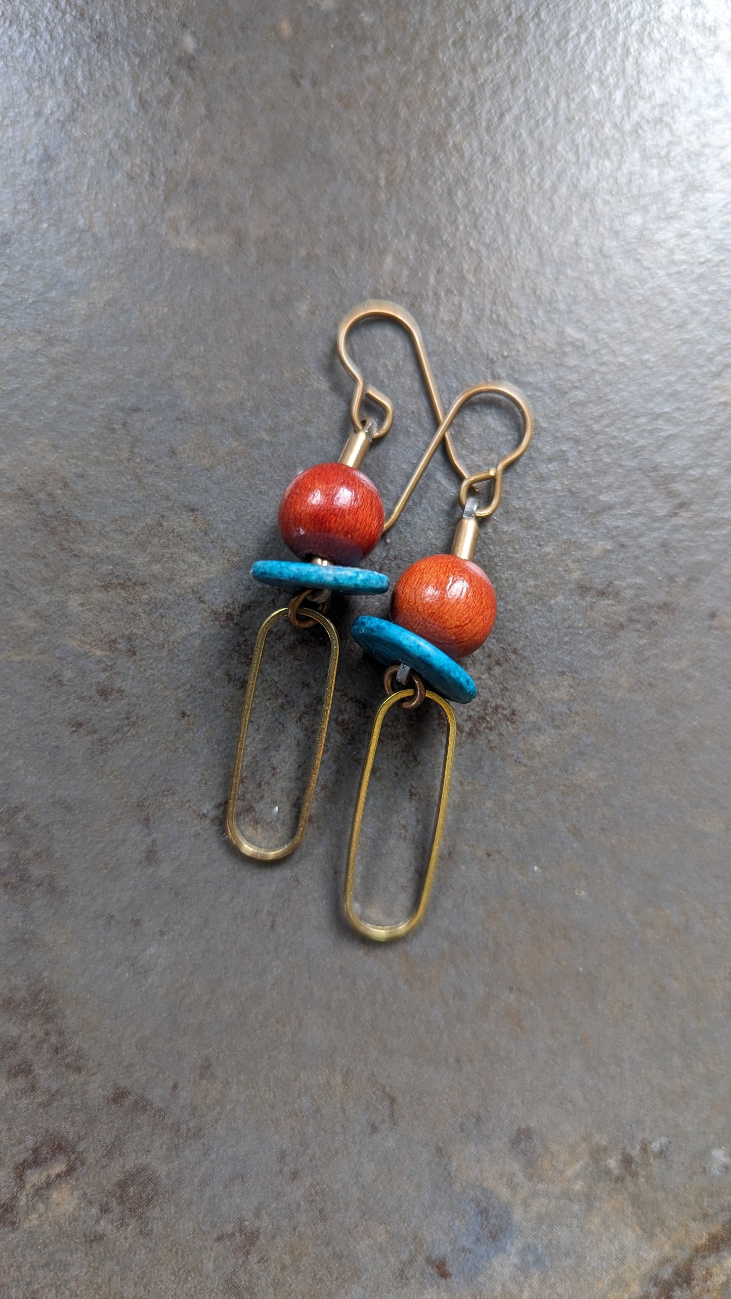 Beads and Brass Earrings