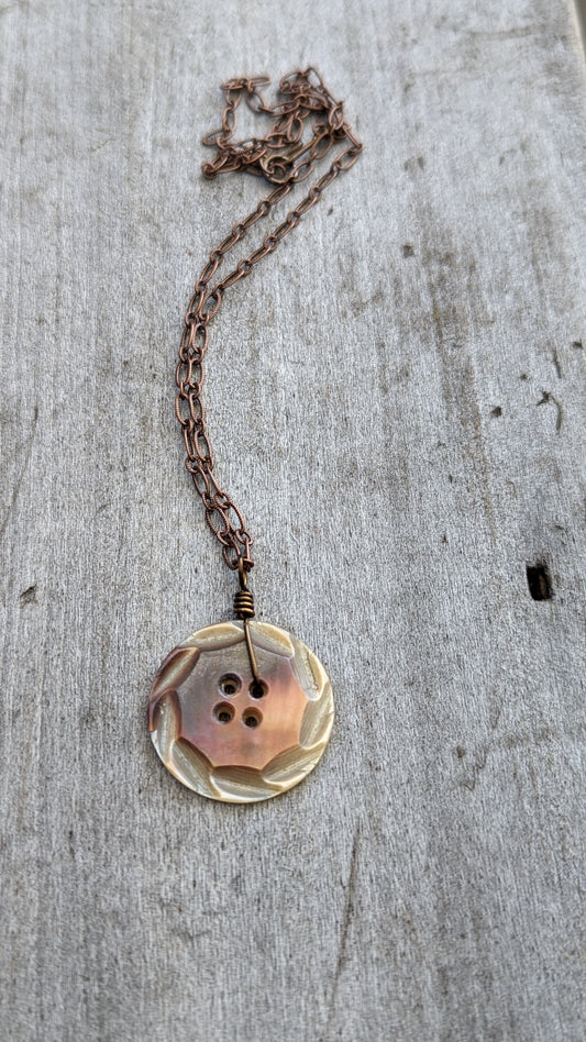 Mother of Pearl Button Necklace