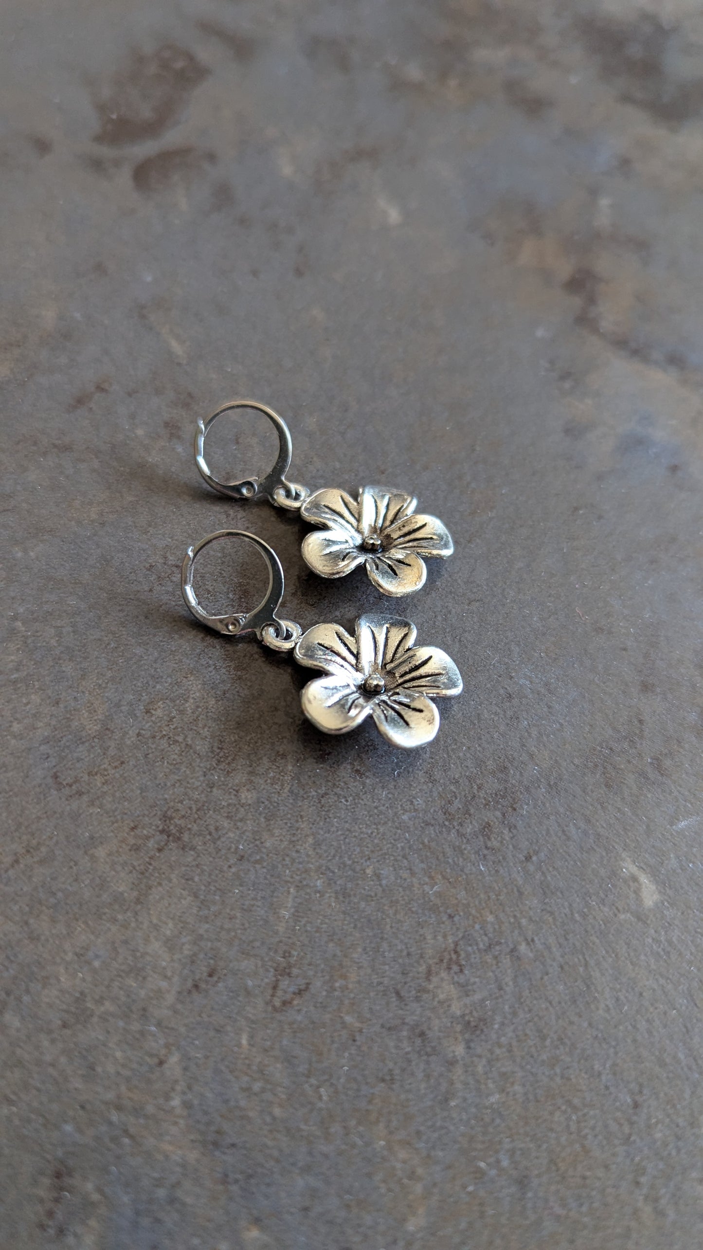 Pewter Flower Earrings