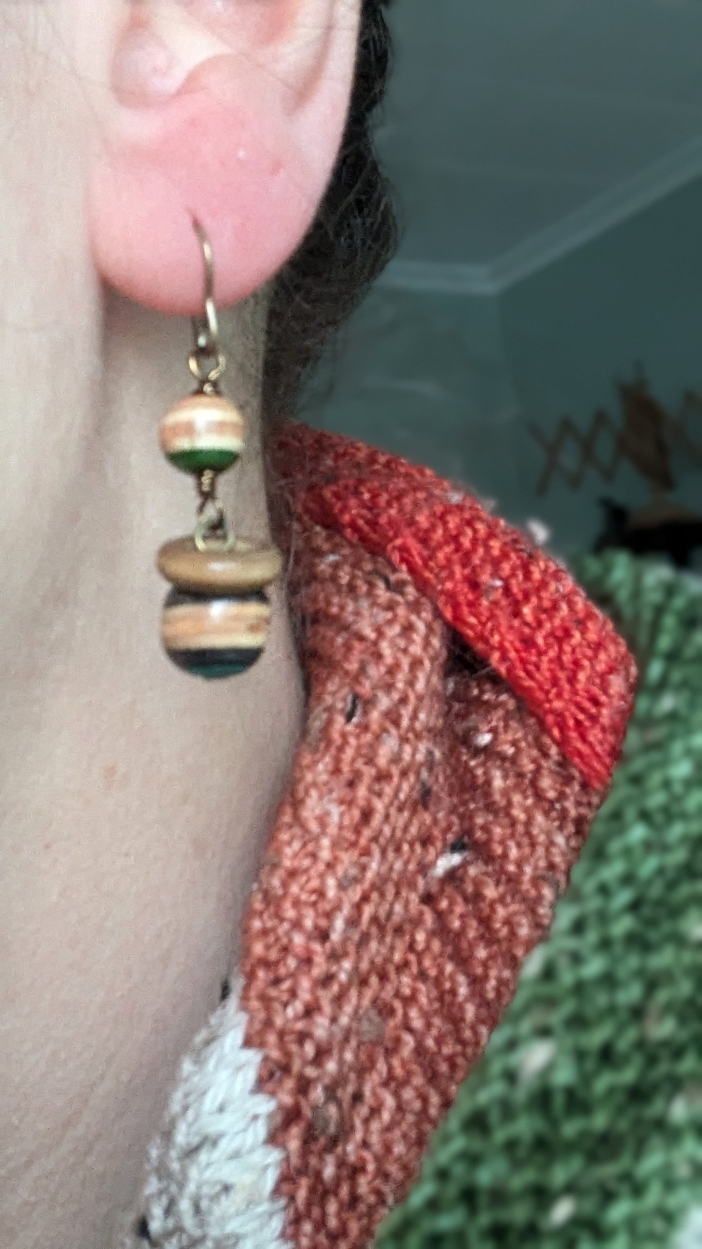 Linked Skateboard Bead Earrings