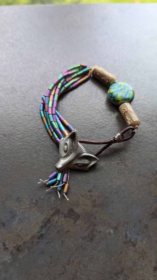 Knotted Bracelet with Fox