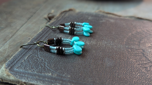 Seed Beaded Drop Earrings