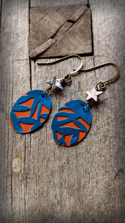 Aluminum and Tin Earrings with Stars