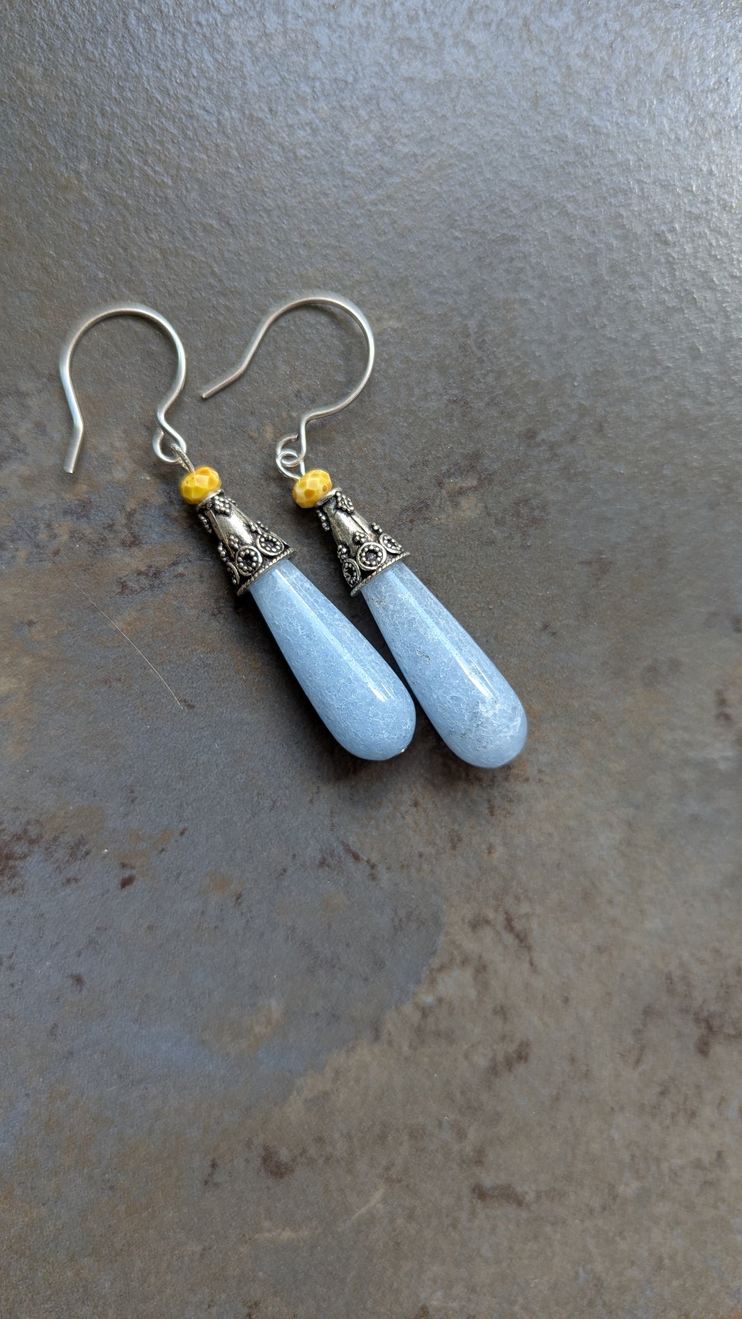 Blue and Yellow Earrings