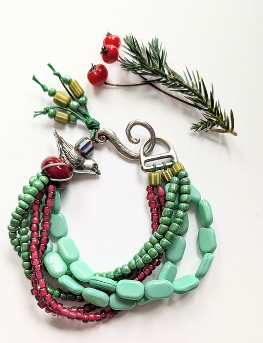 Multi Strand Bird Bracelet