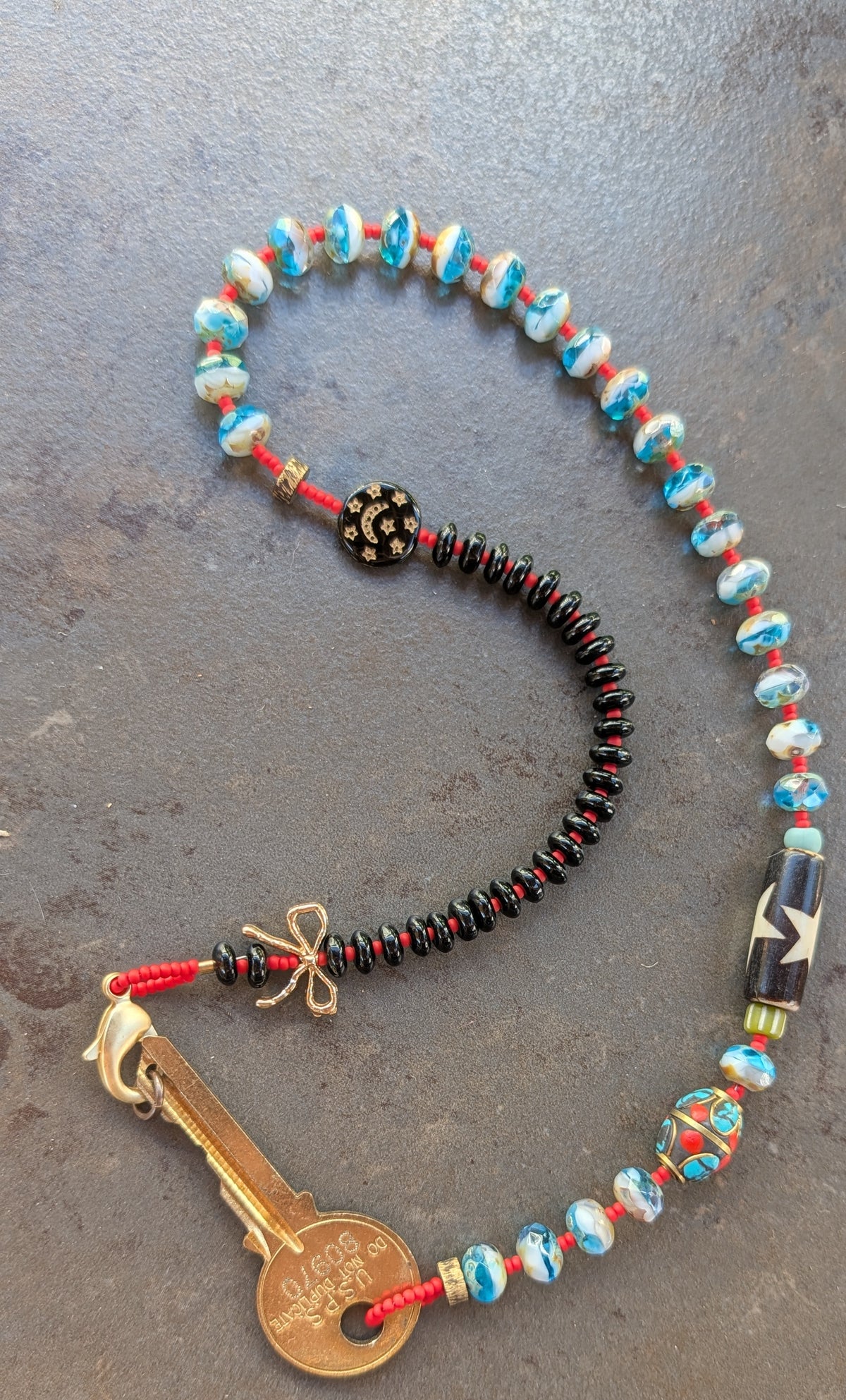 Beaded Key Necklace