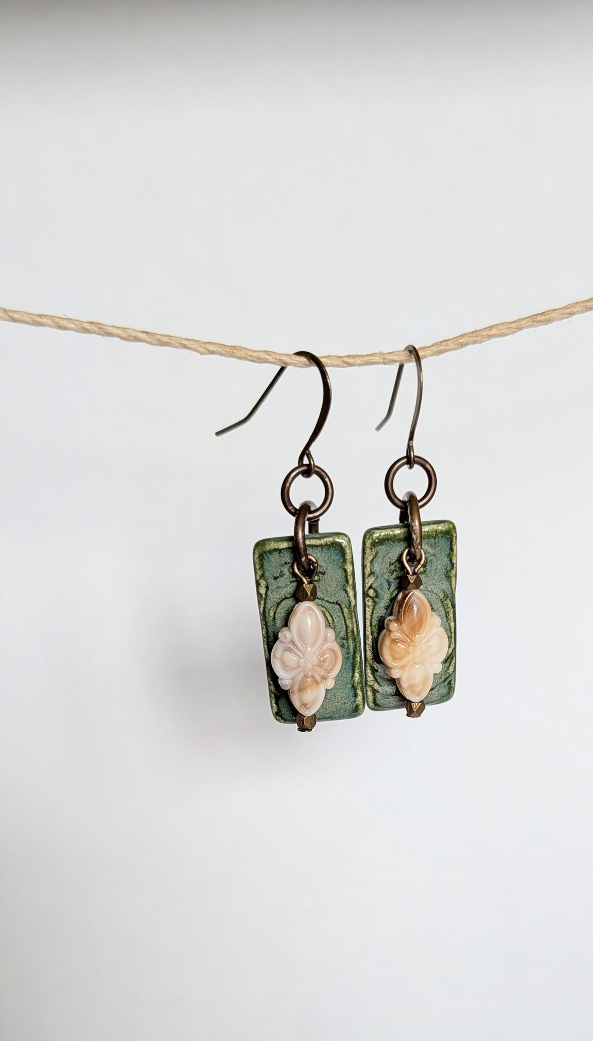 Ceramic and Lucite Earrings