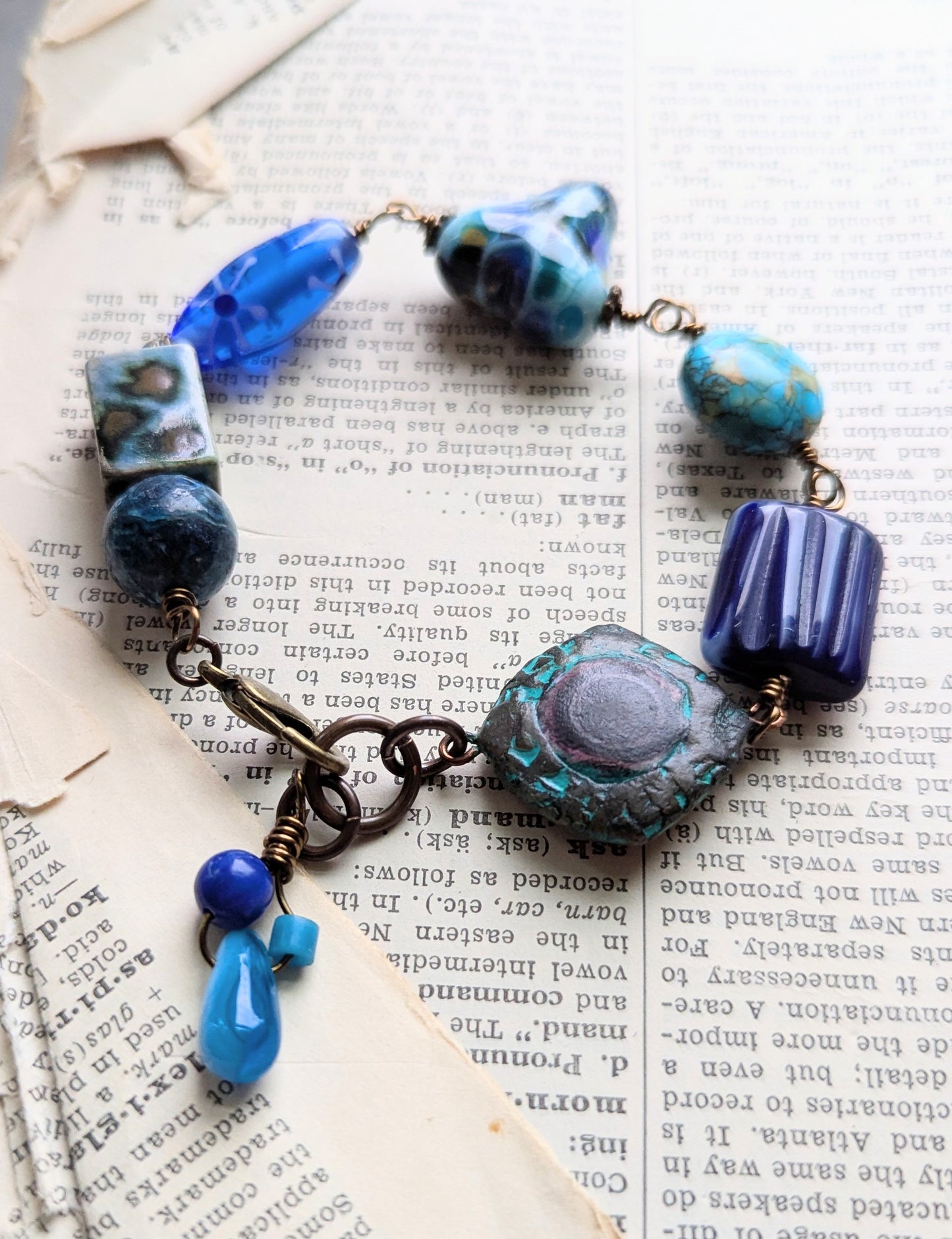 Mixed Media Blues Bracelet