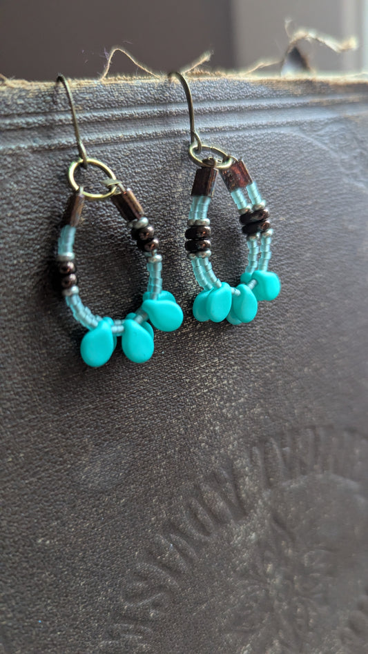 Seed Beaded Drop Earrings