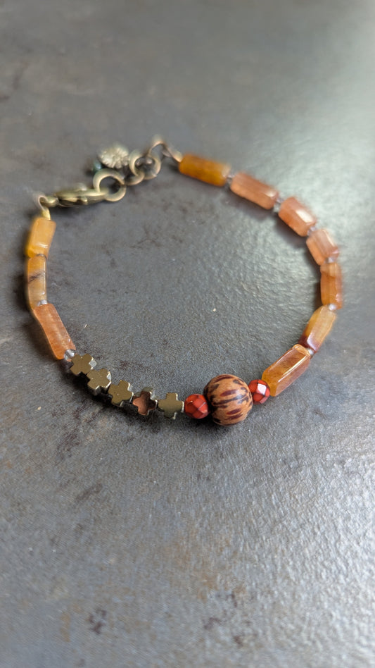 Amber Waves Beaded Bracelet