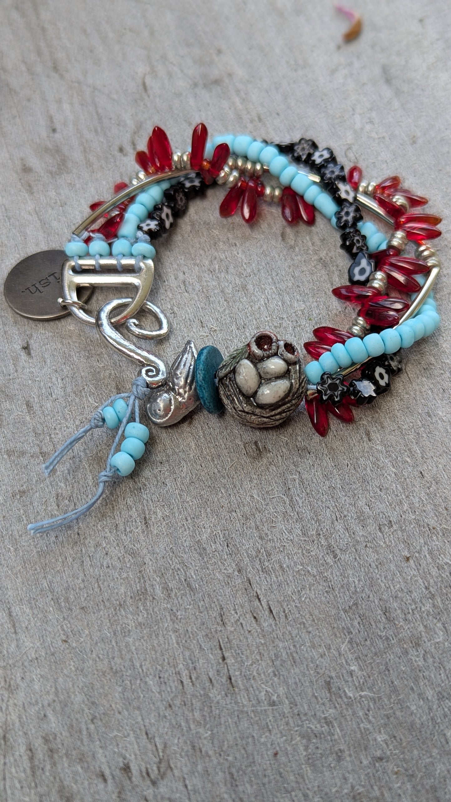MultiStrand Bird/ Nest Bracelet
