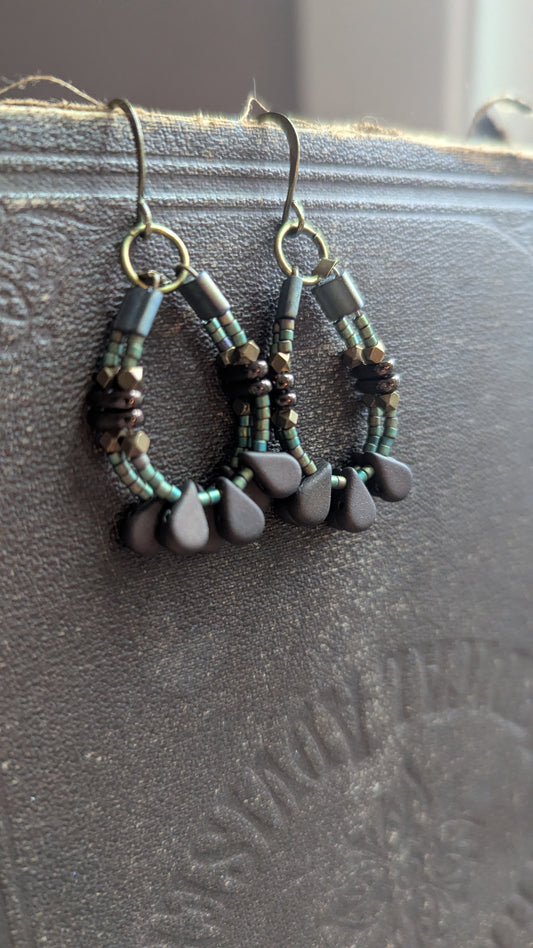 Seed Beaded Drop Earrings