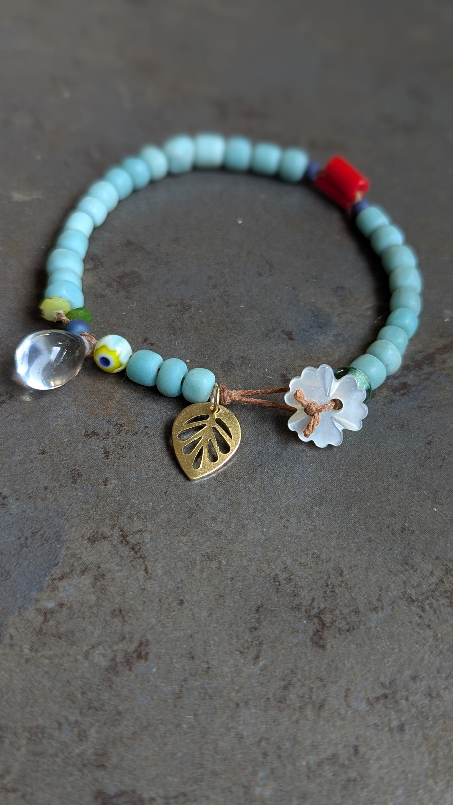 Aqua Surf Beaded Bracelet