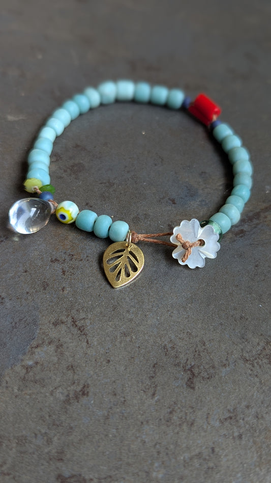 Aqua Surf Beaded Bracelet