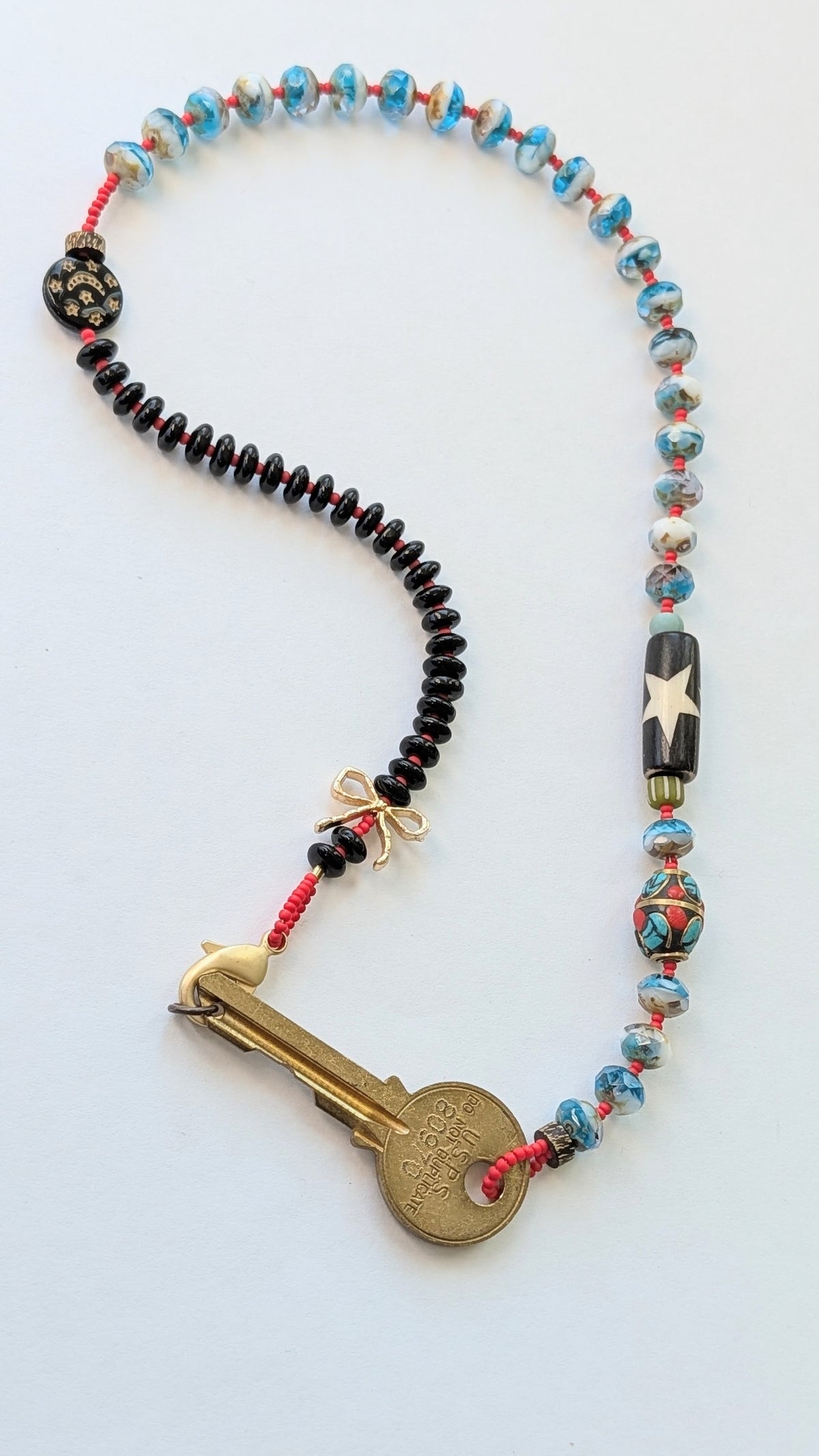 Beaded Key Necklace