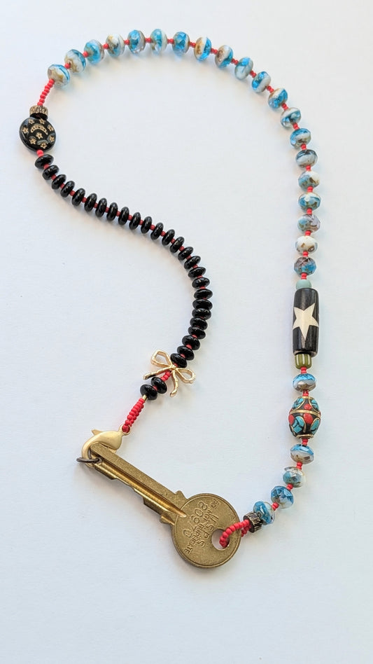 Beaded Key Necklace