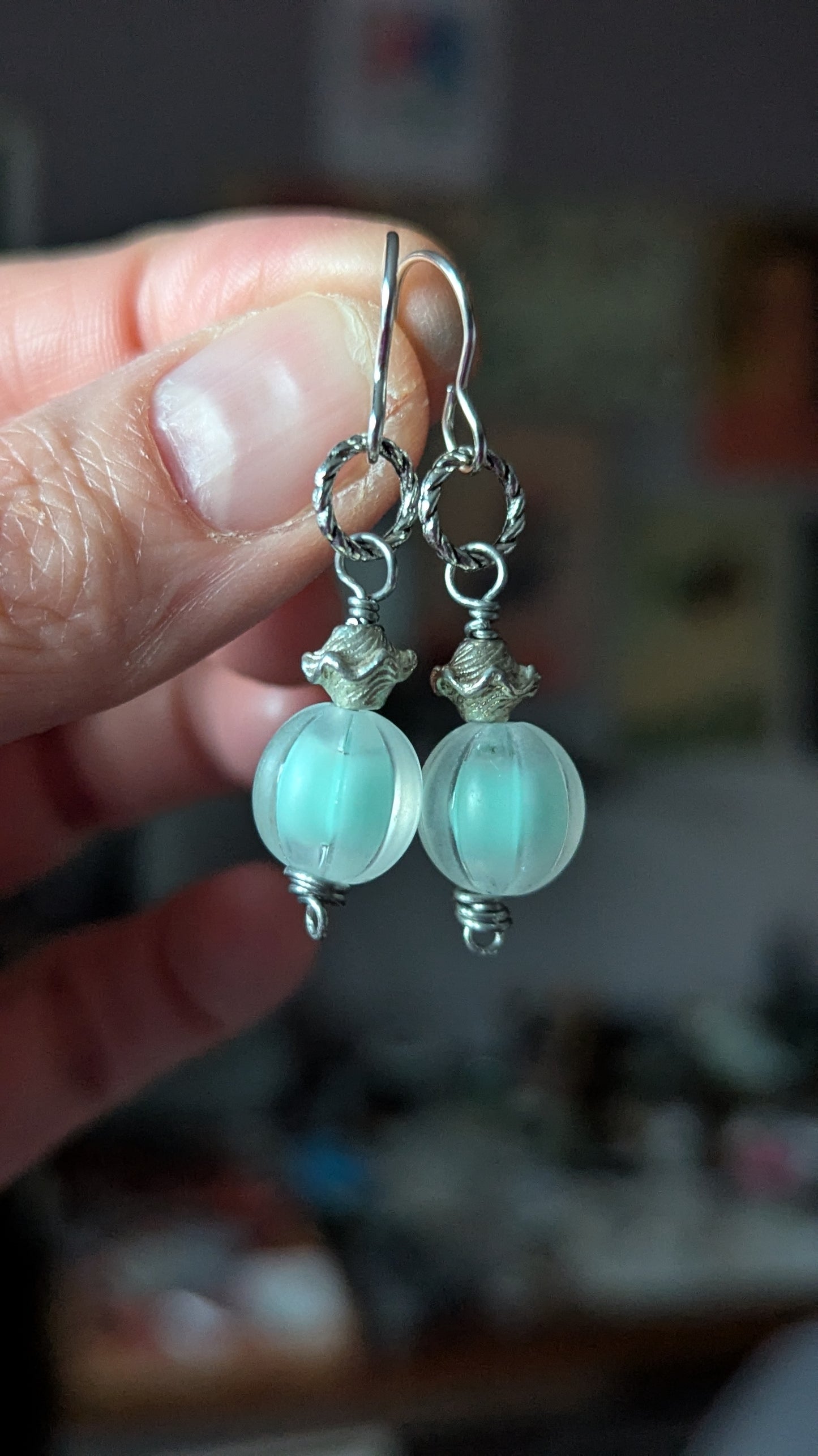 Matte Melons Earrings (Aqua)