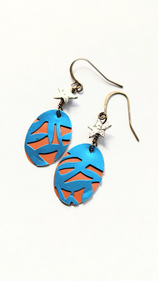 Aluminum and Tin Earrings with Stars