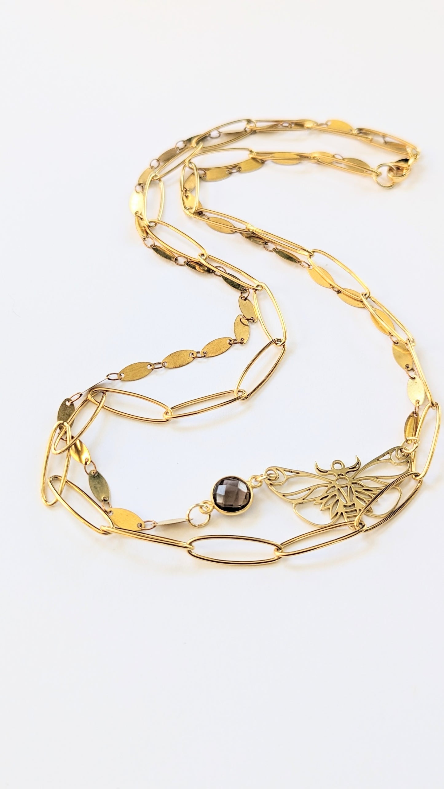 The Understated Collection Moth Double Strand Necklace