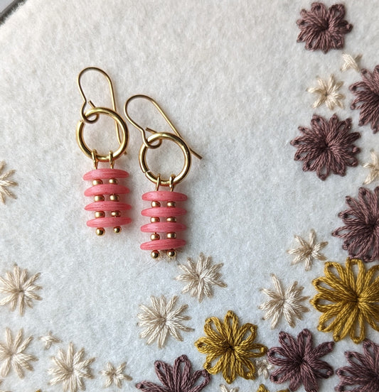 Crescent Beaded Earrings with Gold 5 colors available