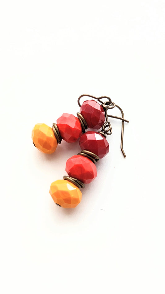 Stacked Glass Earrings